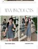 Flattering Plus Size French Square Neck Denim Puff Sleeve Summer Dress for Women