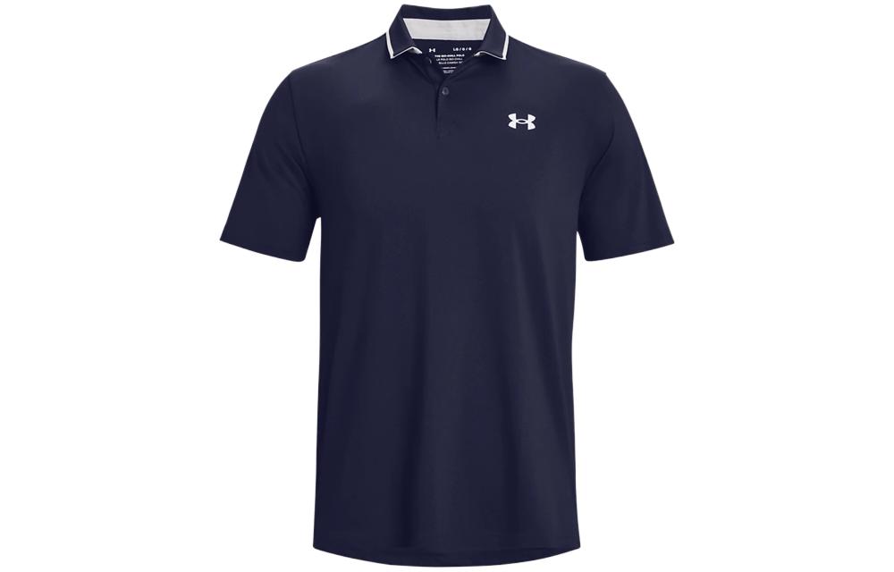 Under Armour Polo Shirts Men s Marine Blue Polo Collar Moderate Straight Fit 1377364-410 L