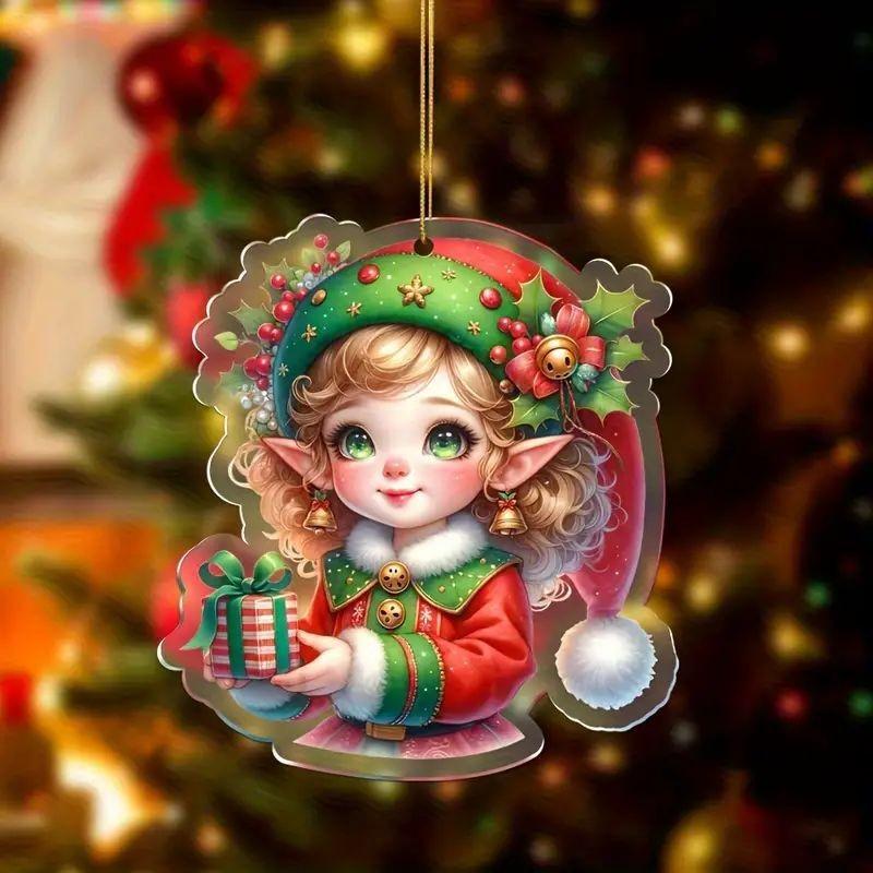 Colorful Acrylic Cartoon Keychain Ornament Unique Car Interior Decor For Cheer Holiday
