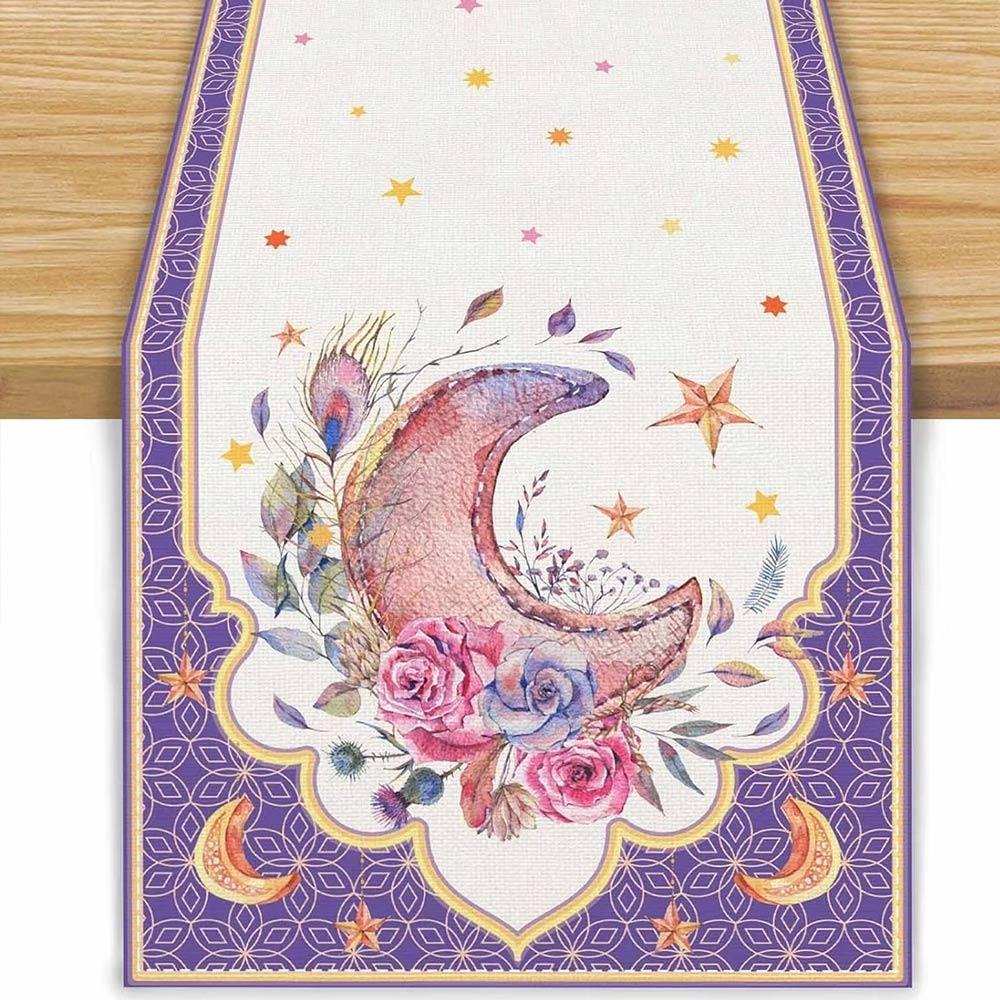 Heat Insulation Ramadan Table Runner Anti-slip Moon Table Runner New Table Cover  Eid Al Adha