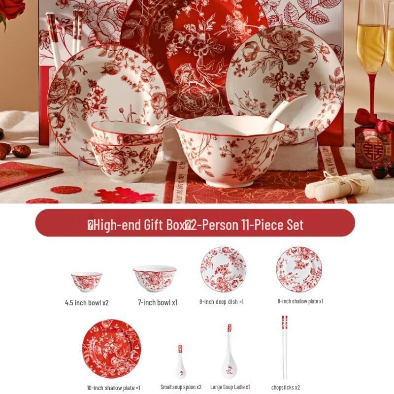 Set di Piatti in Ceramica Rose Holiday di Naijiang