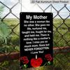 2D Flat Memorial Metal Sign for Mom, "My Mother Gone But Never Forgotten" Quote, 8×12 Inch Aluminum Wall Art, Red Rose & Candle Design, Durable