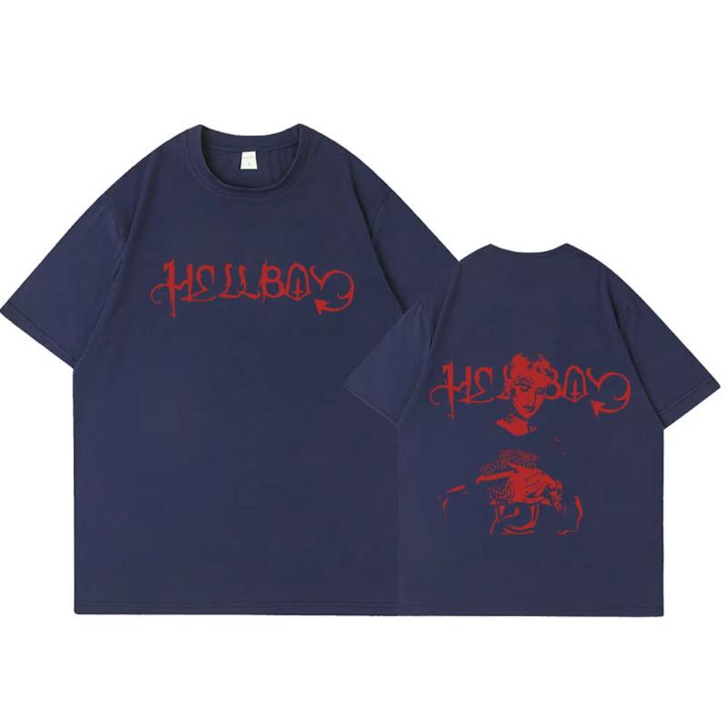 Rapper Lil Peep Crybaby Hellboy Tshirt Vintage Hip Hop T Shirt Unisexs Women Clothing Cotton Oversized Short Sleeve TShirts Tops