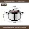 304 Stainless Steel Three-Layer Deep Soup Pot for Induction and Gas Stoves - Ideal for Baby Bottles, Stock, and Porridge.