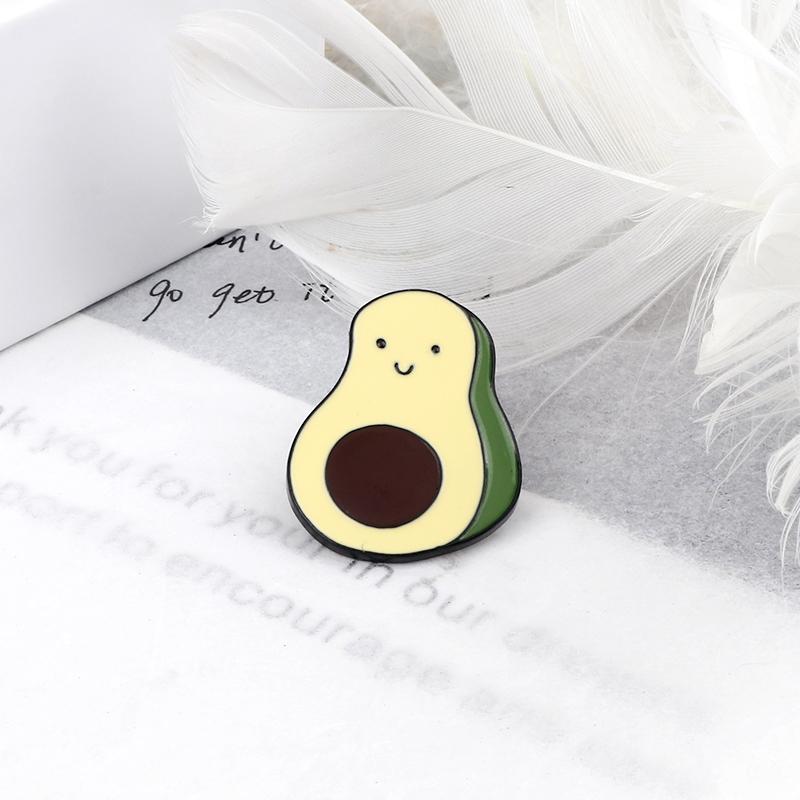 Cute Green Avocado Pins Cartoon Funny Lovely Heart Brooch Enamel Badge Jewelry Gifts for Kids Friends Clothes Denim Backpack Pin