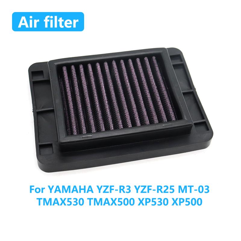 Motorcycle High Flow Air Filter For YAMAHA YZF-R3 YZF-R25 YZFR3 YZFR25 MT-03 TMAX530 TMAX500 TMAX 530 XP530 XP500 Intake Cleaner