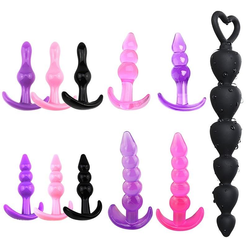 Soft Silicone Anal Plugs Prostate Massager Butt Plug Beads G-spot Erotic Sex Toys Anus Trainner Mini Dildo Erotic Gay