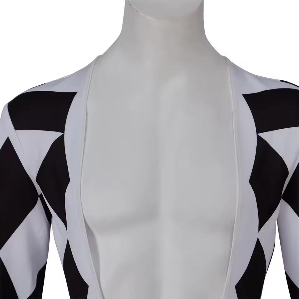 Freddie Mercury Cosplay Zanger Jumpsuit Voor Mannen Zwart Wit Ruit Diepe V Bodysuit Halloween Feest Leadzang Stage Show Outfits