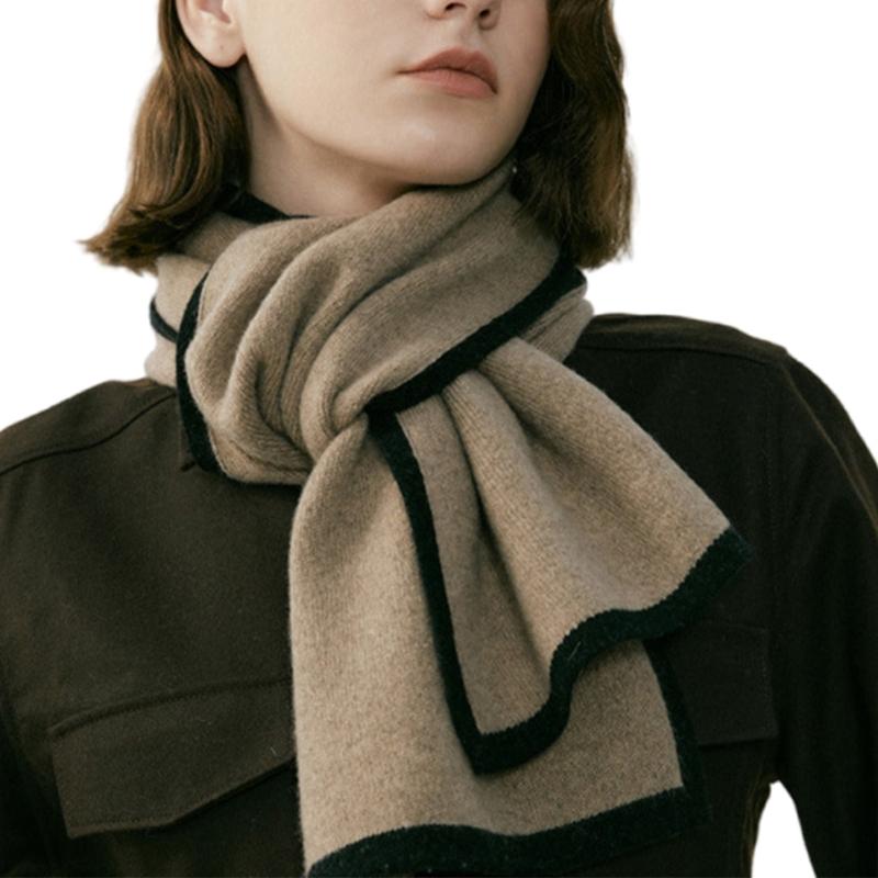 

Luxurious Cashmere Like Scarf for Women Men Contrasting Color Neck Scarf Soft and Warm for Autumn Winter Daily Use хакі