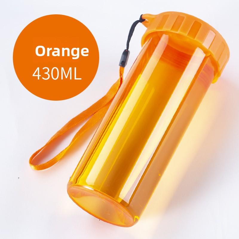Simple water cup plastic cup Transparent color household water bottle оранжевый