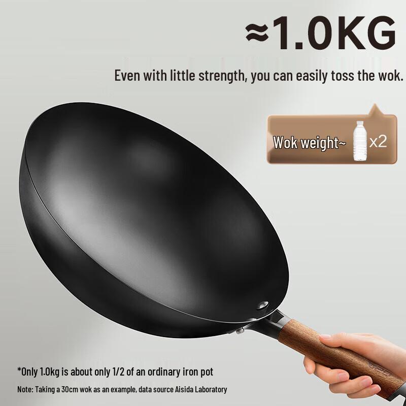 ASD 32cm Non-Stick Titanium Iron Stir-Fry Wok