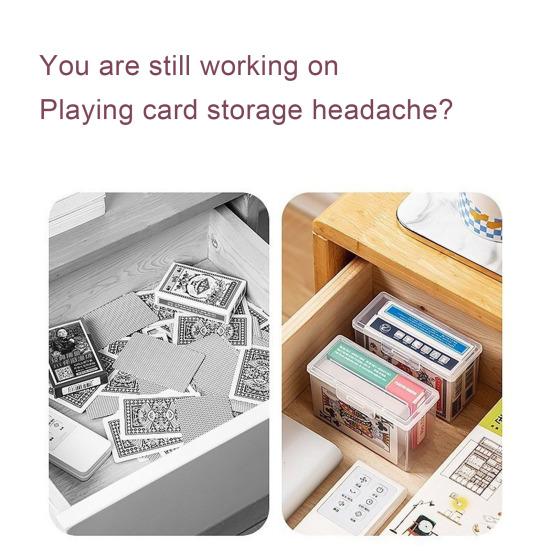 2Pcs Clear Plastic Card Storage Box Multi-Purpose Snaps Closed Large Mouth Easy Access Transparent Small Item Organizer