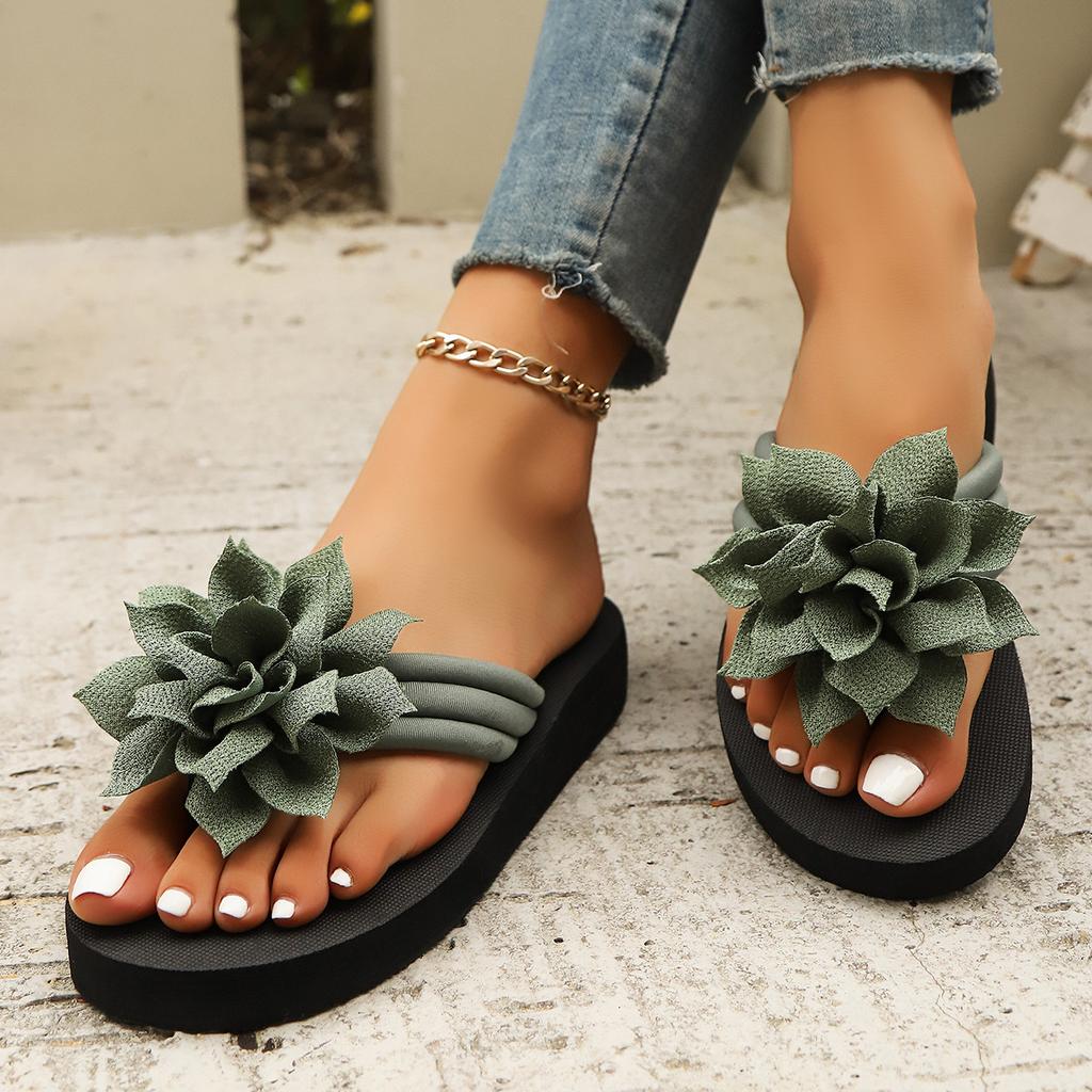 Flower Women Summer Casual Beach Home Shoes Sandals Flip Flops