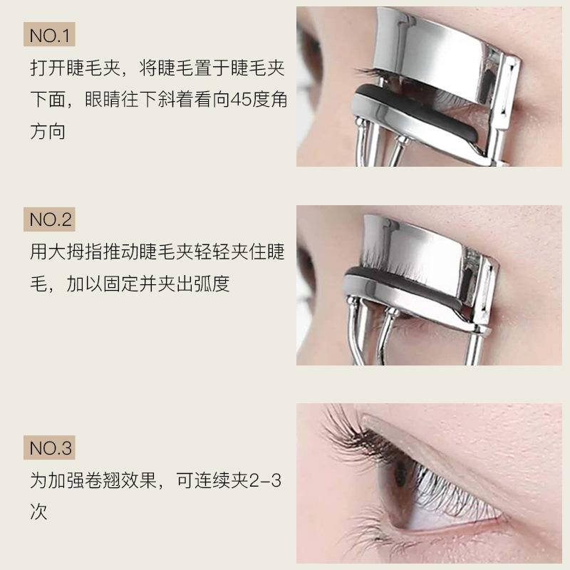 Eyelash Curler for Long-Lasting Curl - Beginner-Friendly Stainless Steel Mini Portable Makeup Tool