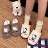 Genuine Sanrio Cartoon Furry Slippers - Women's Non-Slip Warm Winter Indoor Slippers with Plush Cotton and Velvet