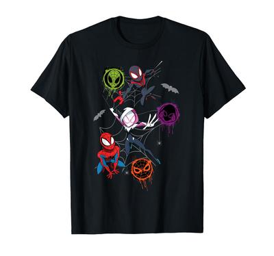 Marvel Spider-Man und Freunde im Spider-Verse Halloween-Abenteuer T-Shirt