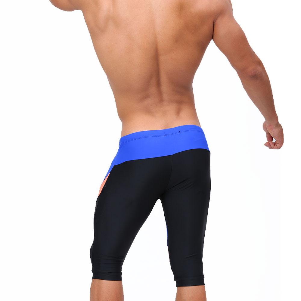 Slip de baie pentru bărbați, trunchi, pantaloni lungi, strâns, costum de baie sexy, îmbrăcăminte de plajă, bronzare, surfing, sală de sport