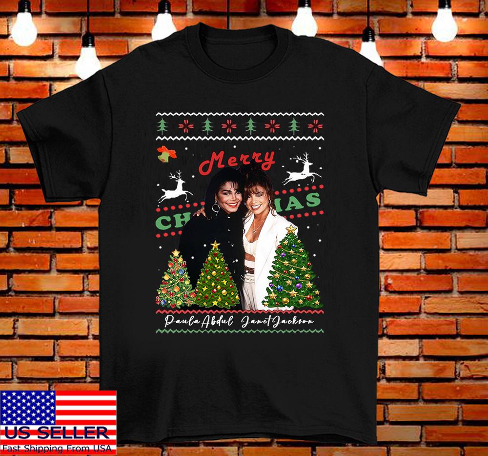 Paula Abdul Janet Jackson Merry Christmas Cotton Unisex Gift T-Shirt QX946 Unisex T-Shirt XXXL