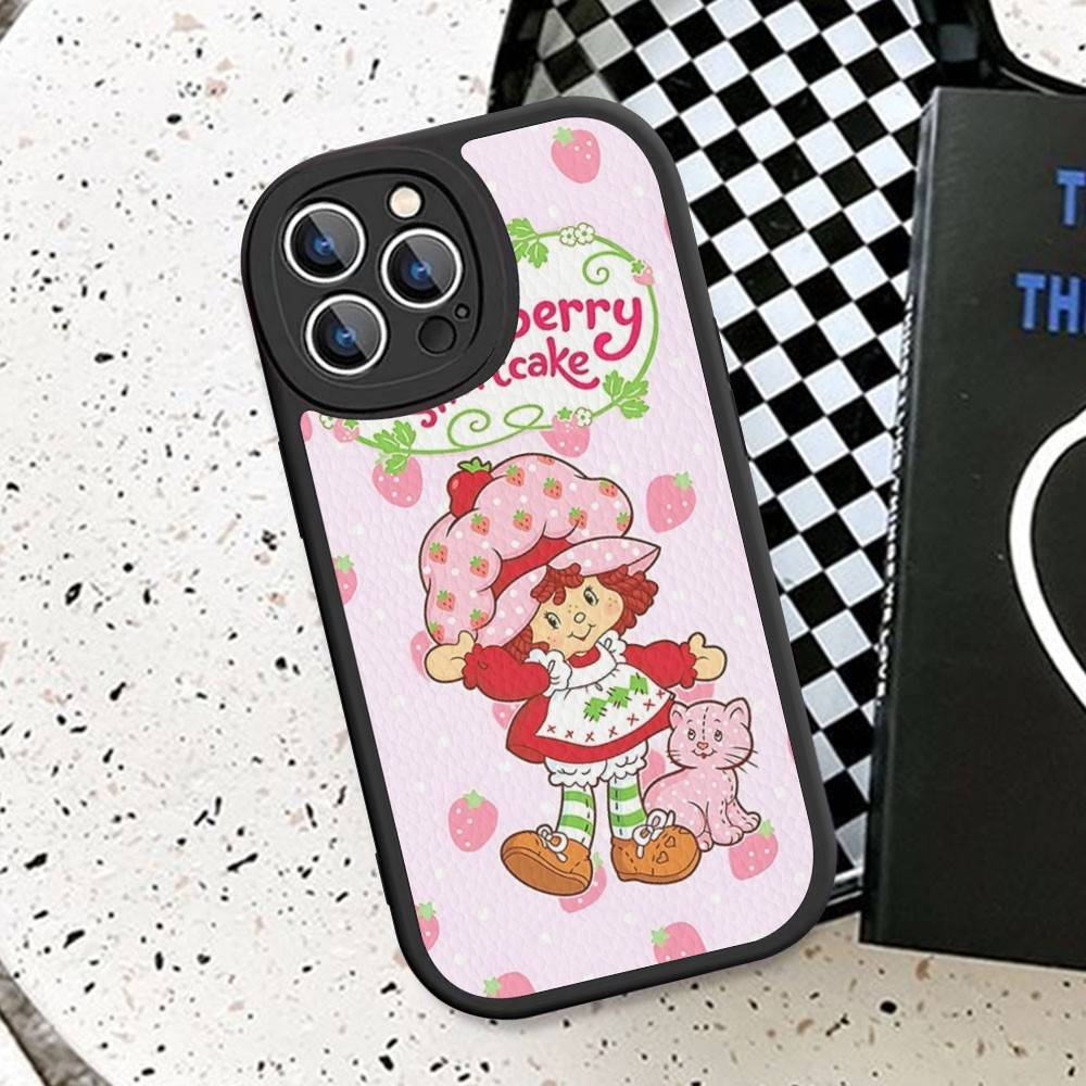 

Cartoon Girl S-Strawberry S-Shortcake Phone Case For IPhone 16 15 14 11 12 13 Pro Max Plus Back Leather Shell 12 pro max