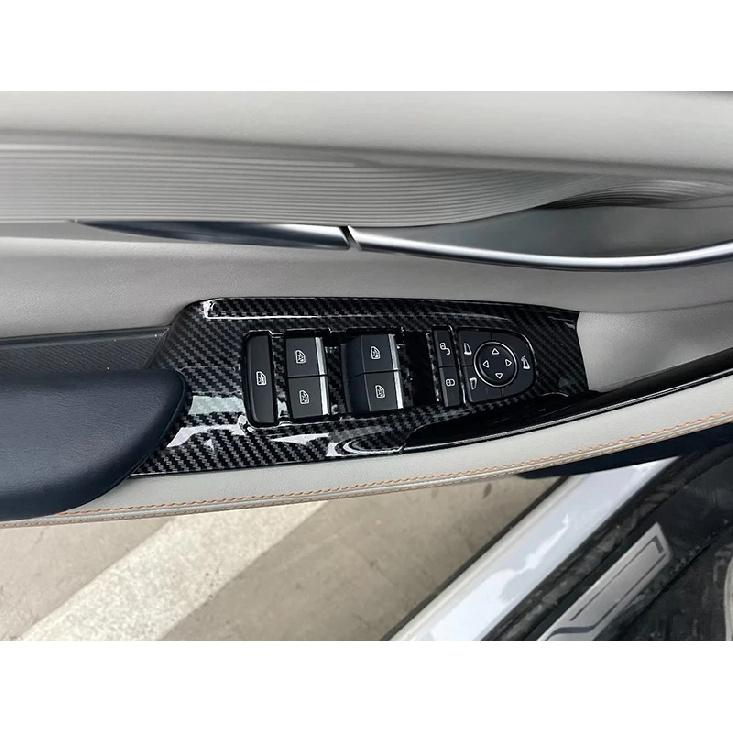 For BYD Song Plus EV DMI   Carbon Fiber Style Door Window Armrest Cover Switch Panel Trim Molding Garnish