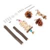Parrot Chew Toys Multipuropse Logs Pine Cones Cuttlefish Bones Corn Leaves Bird Chewing Tearing Toy