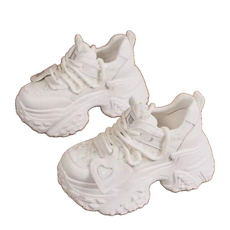 Dad Shoes Women's 2025 Spring New Fashion Versatile Platform Mesh Sports Casual Shoes Super Platform Height Increasing Women's Shoes