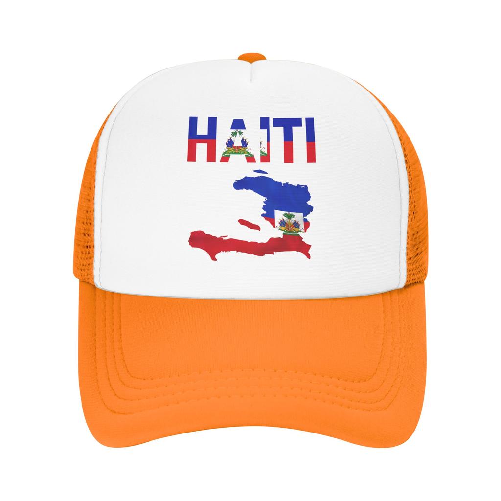Haiti Flag Map Haitian Pride Mesh Baseball Caps Unisex Sport Trucker Worker Cap Hat Adjustable Summer Trucker Hat