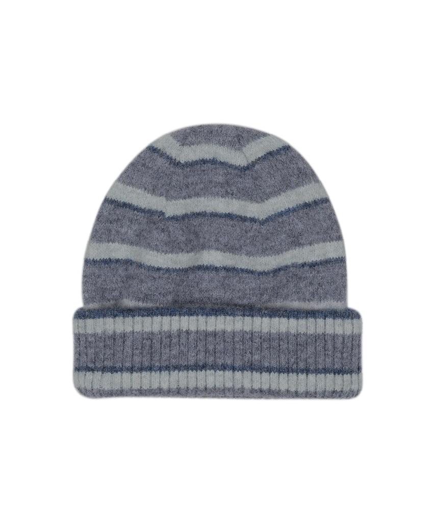 THE COLDEST MOMENT Tcm Mohair Stripe Beanie (Blue)