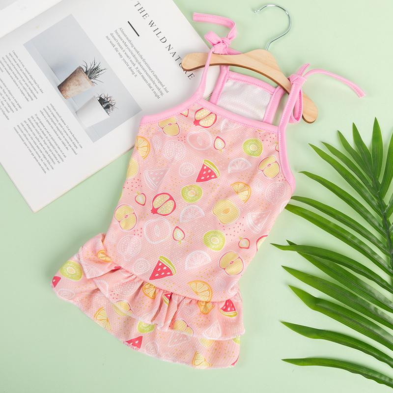Spring/Summer Pet Suspender Dress for Dogs and Cats - Bichon & Teddy Print