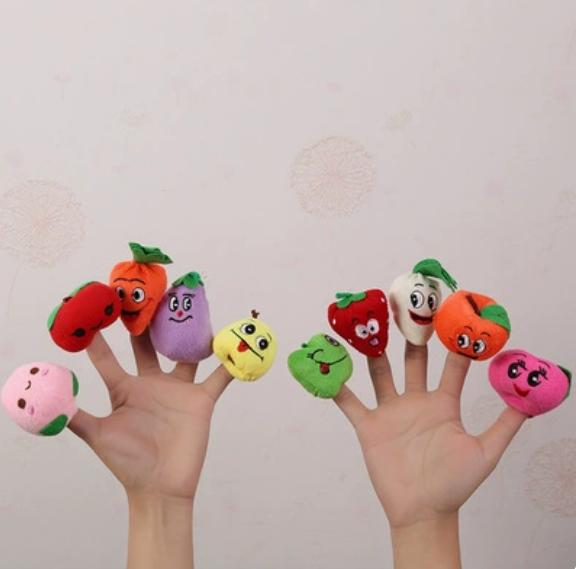 Mini Grandparents Christmas Fruit Soft Plush Finger Puppet Cartoon Hand Puppet Infant Baby Educational Story Role Play Toy