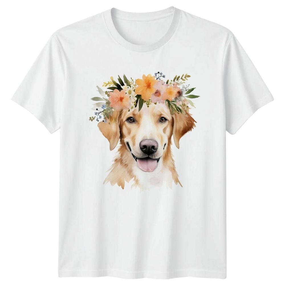 Watercolor Golden Retriever Dog With Flower Mom Art Pet Birthday Gift For Her S