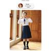 Anti-wrinkle Kids Girls Pleated Skirt Solid Color Midi Length Preppy Style Versatile Casual School Skirt for Girls Daily Wear