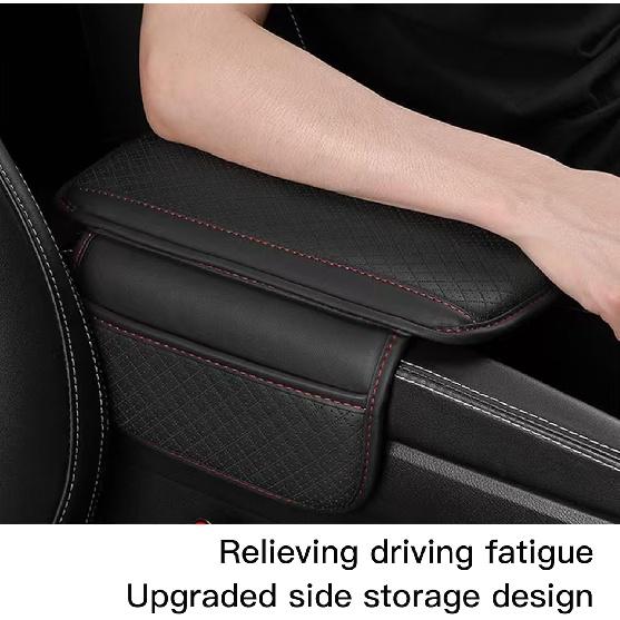 Upgraded Universal Car Center Console Cover for Sedans, Microfiber Leather Armrest Cover with Storage Bags, Comfortable and Durable Interior