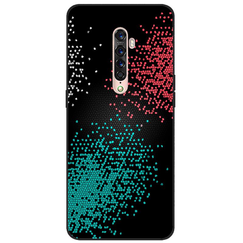 Für OPPO Reno 2 Hülle Weiches TPU-Silikon Cartoon Rückseite Handyhüllen TPU Schwarzer Stoßfänger für Hülle PCKM70, PCKT00, PCKM00, CPH1907