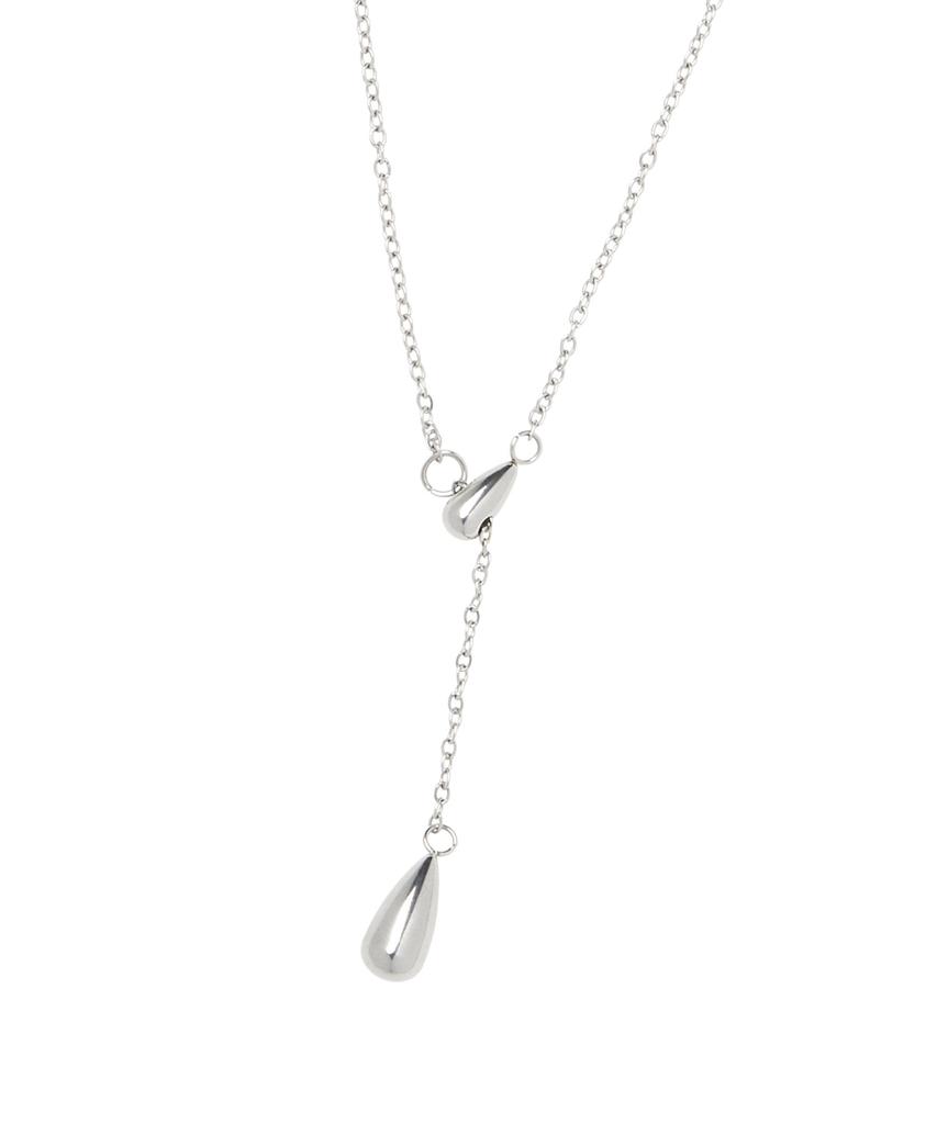 Zeroplanet Tears Drop Necklace [Silver]