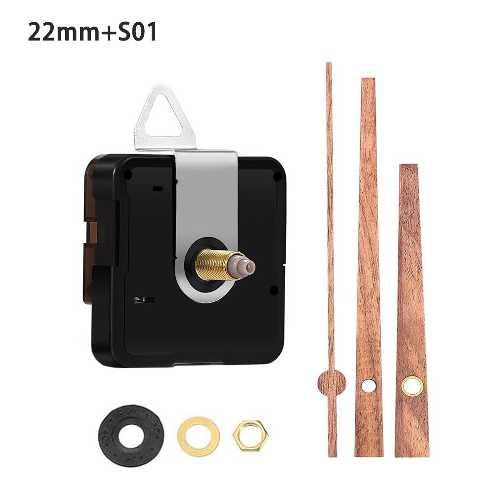 Silent DIY Cross-Border Long Shaft Clock Movement with Walnut Wood Hands - 4 Styles Available