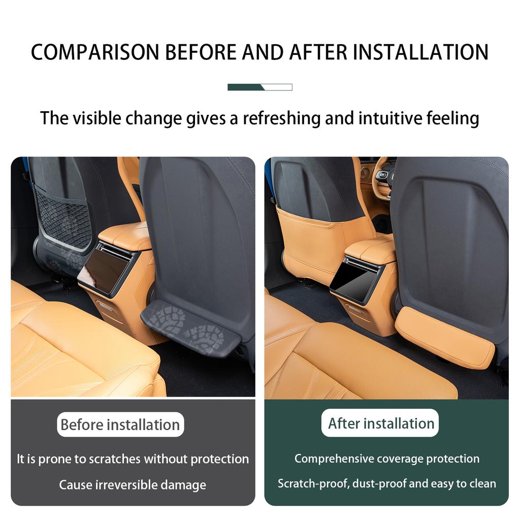 For ZEEKR 001 2026 Rear Anti-kick Mat Footrest Cover Dirt and Wear Resistance Car Interior Protectors
