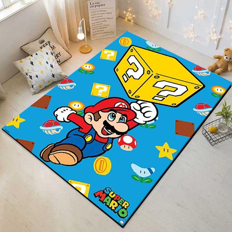 3D Cartoon Super Mario Bros Game HD Rug Area Carpet for Living Room Kids Bedroom Sofa Kitchen Decorate Child Non-slip Floor Mats