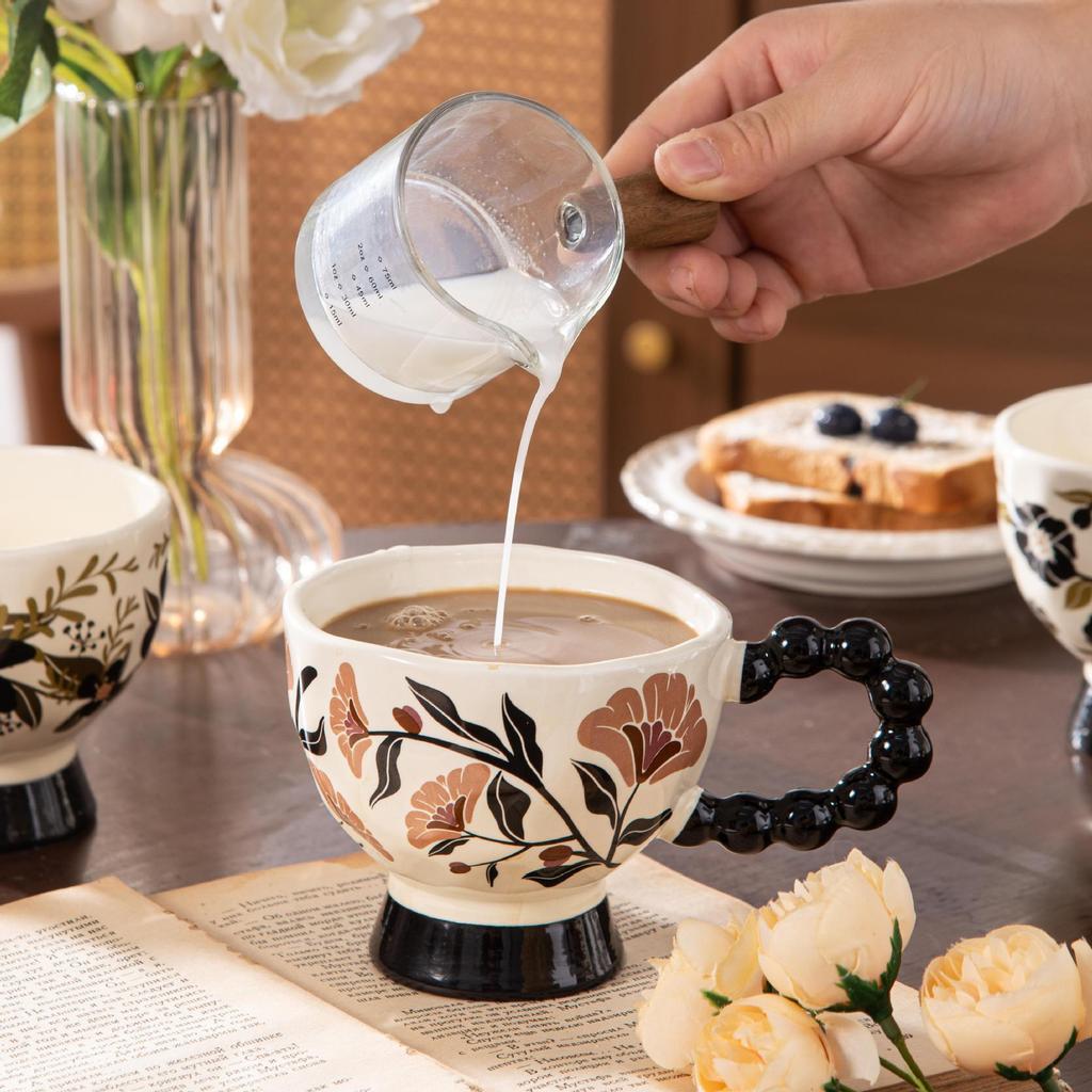 Medium Style Mug Tenghua High Foot Ceramic Cup High Looking Drinking Cup Office Coffee Cup Holiday Souvenir Gift Cup