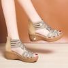 2025 Nuova Moda Sandali Zeppa Scarpe Estive da Donna Eleganti Sandali Romani da Donna di Marca Sandali Zeppa