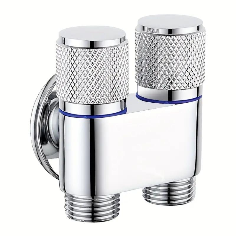 Dual Control Valve with Bidet Sprayer - Heavy-Duty 304 Stainless Steel Construction, 1-in-2-Out Dual Control System