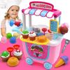 Cute Simulation Kids Ice Cream Shop Kitchen Cart Pretend Toy Set Role Play Gift