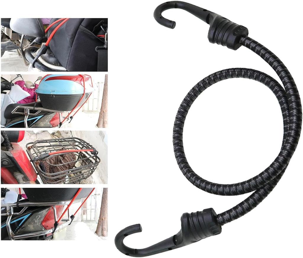 Carrying Cord for Bikes, Touring, Bicycles, Stretch Cord, Cargo Fixing, Elastic Rope, J Hooks