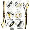 Professional 7-Inch Curved Chunkers Shears for Pet Grooming - Premium Stainless Steel Scissors, Lightweight Design for Cat