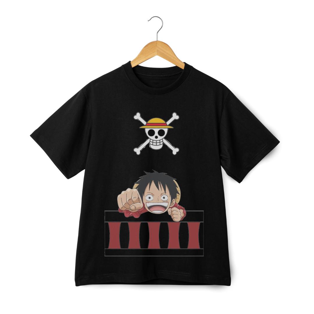 One Piece Straw Hat Luffy Streetwear Graphic T-Shirt Mens Womens Tees Top - Peace Sign Anime Tee 2XL