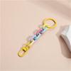 Macaroon Color Acrylic Chunky Chain Keychain Candy Color Keyring Wrist Lanyard  Backpack