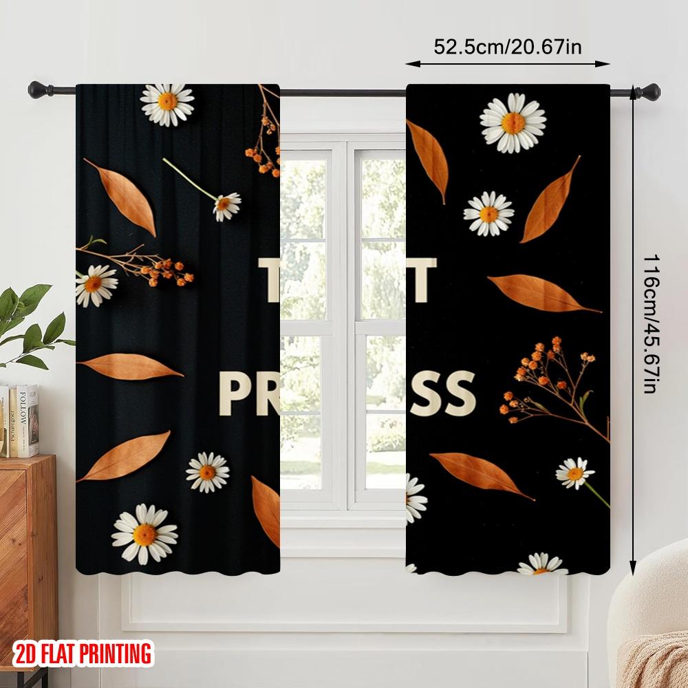 2pcs 2D Flat Printing Party Curtains TRUST THE PROCESS 100% Polyester Fabric Without Electricity Festive Wall Decor for Gold