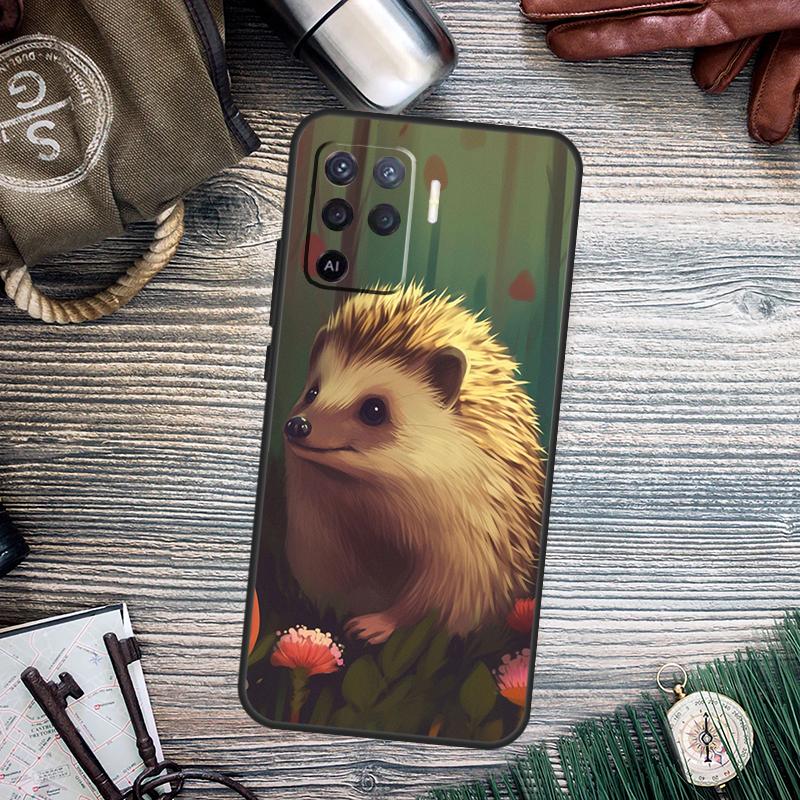 Cute Little Hedgehog For OPPO A15 A16 A17 A76 A96 A77 A52 A72 A5 A9 A79 A58 A78 A98 A94 A74 A57S A54S A53S Case
