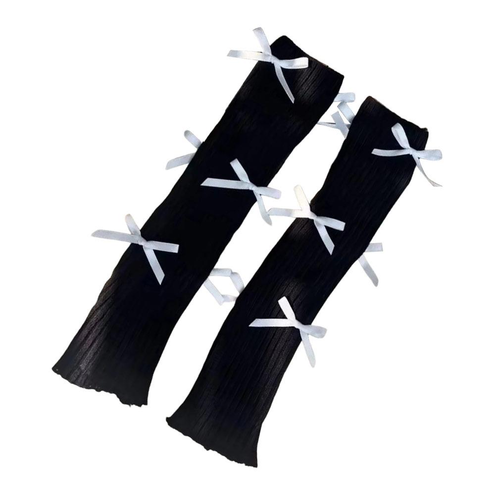 

Bow Knot Foot Cover 40cm Knitted Socks Fashion Knitted Leg Warmers Autumn Winter чорний