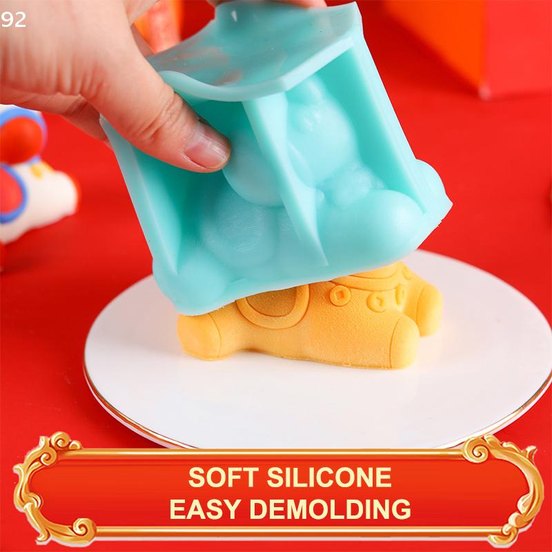 Cute Cartoon Horse Shape Silicone Cake Chocolate Mousse Mold Stereoscopic Chinese New Year DIY Decor Food Grade Dessert Tool